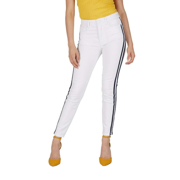 Numero Womens High Rise Tuxedo Side Novelty Skinny Jeans, White, 29