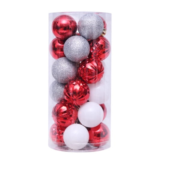 24pcs Christmas Embellishment Painted Christmas Ball Set Christmas Tree Ball Bauble Hanging Party Wedding Embellishment