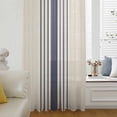 thumbnail image 6 of Midnight Blue Striped Sheer Curtains 108 Inches Extra Long, Beige Geometric Modern Art Light Filering Curtains, Privacy Drapes Simi Floor to Veiling Curtain for Living Room Bedroom Window Treatment, 6 of 9
