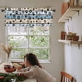thumbnail image 6 of Blue Cat Paw Print Kitchen Valances for Windows 42x12 Inch Kitchen Curtains Valances Rod Pocket Vintage Farmhouse Rustic Wooden Grain Bathroom Window Valances for Window Treatment Decor, 6 of 6
