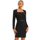thumbnail image 1 of Vestido Elegante de Oficina para Mujer con Cuello Sweetheart y Cinturón. Negro XL, 1 of 6