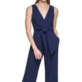 thumbnail image 2 of Vince Camuto Women's Sleeveless Tie Waist Jumpsuit Blue Size 16, 2 of 5