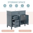 thumbnail image 3 of 36" Bathroom Vanity with Sink Combo Set, Solid Wood Frame Modern Bathroom Storage Cabinet with 2 Drawers and 2 Soft Closing Doors, Blue, 3 of 9