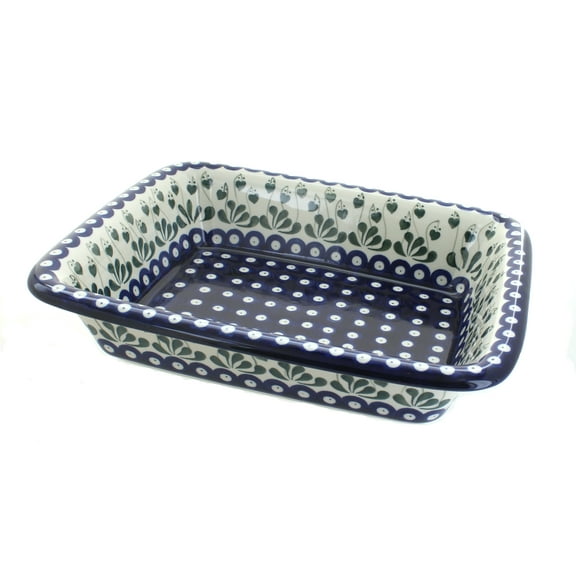 Blue Rose Polish Pottery Alyce Medium Rectangular Baker