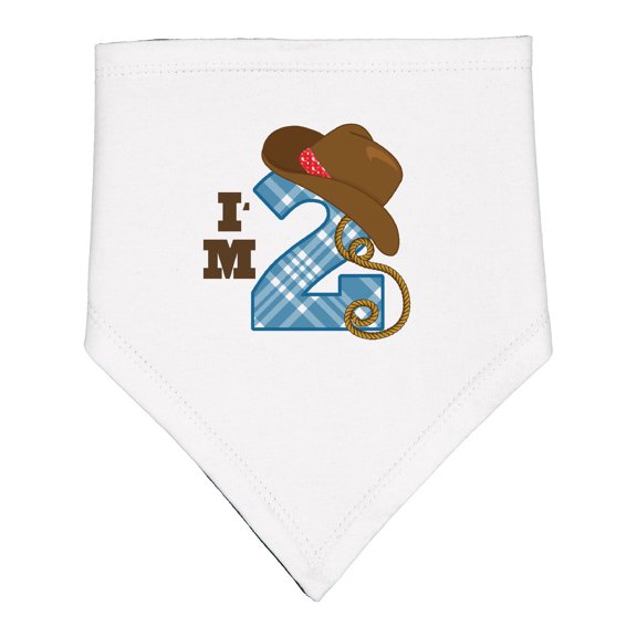 Inktastic 2nd Birthday Cowboy I'm 2 Two Year Old Baby Bandana Bib