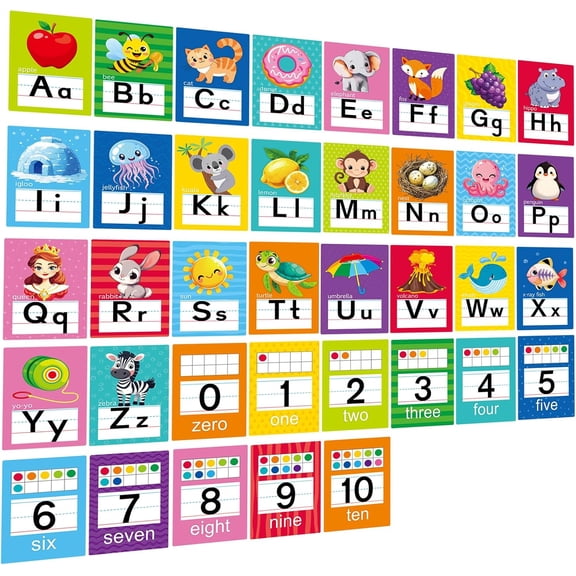 Adduster Alphabet Letters for Wall - ABC Alphabet Poster Classroom | Wall Alphabet Alphabet Wall Chart Kindergarten Elementary Classroom Wall Decor Daycare Homeschool Supplies (Multi-Colored)