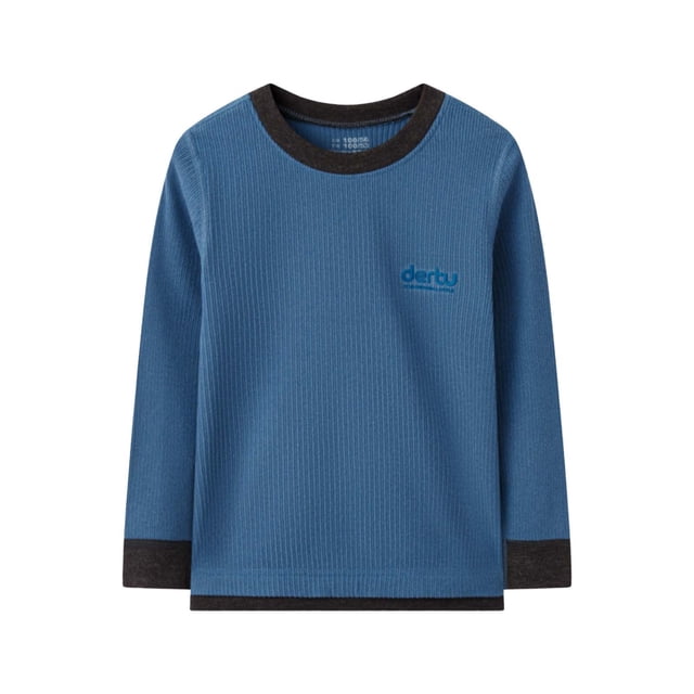 XIMIN Enfants Garçons Filles Chandail Thermique à Manches Longues Col Ras du Cou sous-Vêtement pour Enfants Superposition T-Shirt à Blocs de Couleur Hauts T-Shirt Bas en Velours Chaud Automne Hiver Vêtements