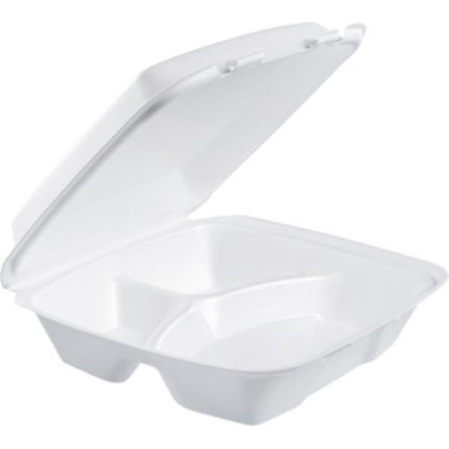 Dart DCC90HT3R Large Foam Carryout Trays, White