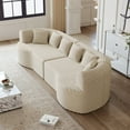 thumbnail image 4 of 106" Oversized Sectional Sofa,Modern Corduroy Memory Foam Sofa Cloud Sofa with Deep Seat for Living Room,Beige, 4 of 7