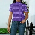thumbnail image 4 of Sexlip Women's T-Shirt Short Sleeve Loose Fit Comfortable Wear All Occasion Use Soft Comfortable Fashion Forward Modern Style Purple XL, 4 of 6