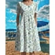 thumbnail image 5 of Vestido Medlor para mujer, bohemio, manga corta, estampado floral 2025, 5 of 6