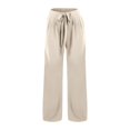 thumbnail image 6 of ABATAB Summer Palazzo Pants for Women Cotton Linen Drawstring Work Pants Wide Leg Lightweight Beach Fashion Trousers with Pockets, 6 of 6