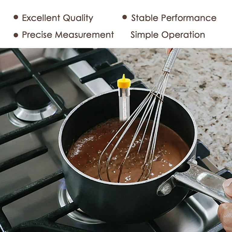 2Pcs Candy Thermometer Pot Clip Holder, Coldairsoap Silicone Non-Scratch  Pot Clip, Universal Barbecue Temp Probe Clip to Measure Temperature of Oil