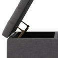 thumbnail image 5 of Laura 36 inch Wide Transitional Square Mid&nbsp;Century&nbsp;Lift Top Storage Ottoman in Slate Grey Polyester Linen, Assembled, 5 of 15