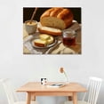 thumbnail image 2 of ONETECH Oil Painting Art of Bread and Coffee Wall Decor 20x16 in / 16x12 in Canvas Print for Living Room Bedroom Home Office 20x16in, 2 of 6