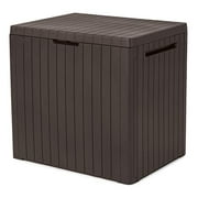 Keter City Box, 30 Gallon Deck Box, Resin Lawn & Garden Storage, Brown