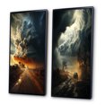 thumbnail image 3 of Designart "Storm Raging SPIRAL II" Storms Framed Wall Art Set Of 2 - Grey Landscapes Framed Canvas Set For Living Room Decor, 3 of 6