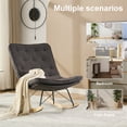 thumbnail image 6 of Lazy Upholstered Rocking Chair, Comfortable Lounge Chair with Wide Backrest and Seat Wood Base, Rocker Armless Chairs, Reading Rocker for Living Room Bedroom, 6 of 8