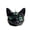 black, variant on Halloween Three-Eyed Blacks Cats LED Candle Lamp Spooky Cats Head Flameless Tealights Witchcraft Style Electronic Candle Ornament