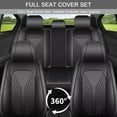thumbnail image 5 of JIAMAOXIN Full Set Seat Covers Fit for Kia Optima 2002-2020 Faux Leather Embroidery Car Seat Cover Set for Optima (5 Seat, Black), 5 of 5
