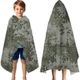 thumbnail image 3 of Green Camo Digital Pixel Pattern Hooded Bath Towel，60"x35" for Ages 3 To 12 Kids, Quick Dry Lightweight Soft Microfiber Hood Beach Towel Cover Up for Kids, 3 of 7