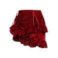 thumbnail image 2 of Dark Red Velvet Ruched Bustle Skirt, 2 of 3