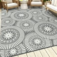 thumbnail image 6 of Ileading High Quality Plastic Straw Reversible Outdoor Rugs Waterproof Floral Carpet for RV, Patio, Deck, Camping, 6 of 12