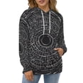 thumbnail image 3 of Boho Black Circle Regular Fit Hoodie, Sporty Pullover Hooded Sweatshirt for Men Women L, 3 of 6