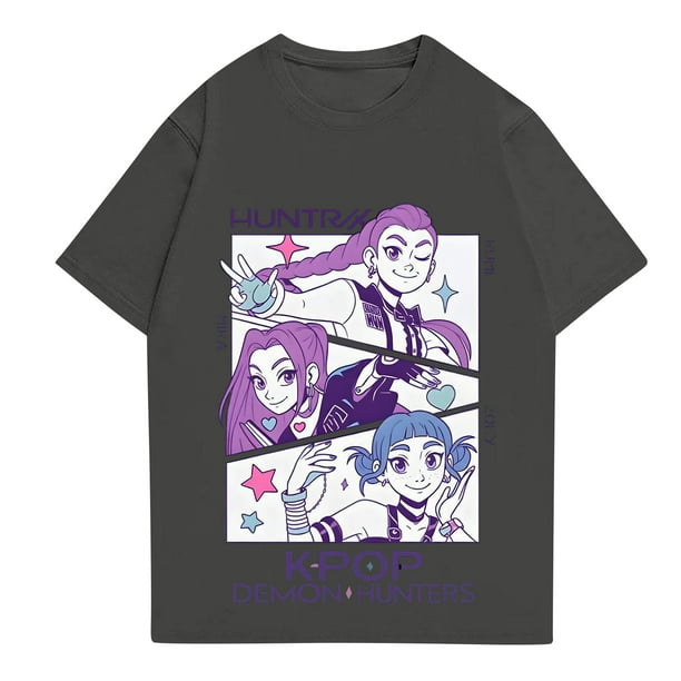 Pop cazadora para niña Boys Girls Fashion Round-Neck Group Panels T Shirt (Dark Gray)