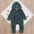 thumbnail image 4 of Combinaison de Printemps et d'Automne pour Enfants en Jean à Manches Longues à Capuche en Couleur Unie, 4 of 11