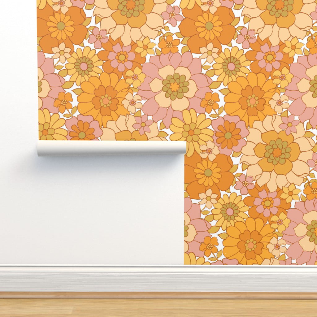 Sewzinski Retro Flowers Removable Wallpaper  Urban Outfitters Japan   Clothing Music Home  Accessories