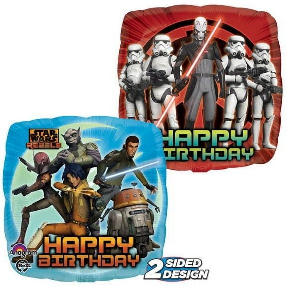 18 inch Star Wars Rebels Happy Birthday Foil Mylar Balloon - Party Supplies Decorations