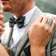 thumbnail image 5 of Clara Pucci 14K Rose Gold 3.39 Simulated Turquoise Engraveable Engagement Ring + Wedding Band Set, 5 of 7