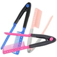 thumbnail image 1 of NIYANGLE 3Pcs Compact Folding Hairdressing Straightener Comb with Comfortable Grip Assorted Colors, 1 of 8