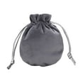 thumbnail image 2 of Bolsa con cordón para guardar joyas, organizador de regalos de fiesta, bolsa de terciopelo para relojes, collares, pulseras, dijes y aniversarios. Gris oscuro 95 x 115 cm, 2 of 8