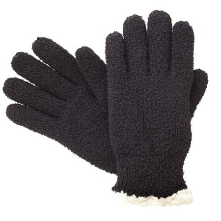Sensations Isotoner Sherpa Knit Gloves, Black