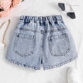 thumbnail image 7 of Glisme Girls Ripped Jean Shorts Stylish Mid Rise Distressed Denim Shorts For Teen Fashion Washed Straight Leg Casual Summer Shorts Breathable Pants Size 7-8 Years Blue, 7 of 7