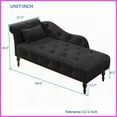 thumbnail image 4 of Aijia 60.6” Elegant Retro Velvet Chaise Lounge with Pillow – Solid Wood Legs for Living Room/Bedroom, 4 of 6