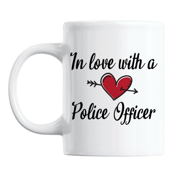 I'm in Love with a Police Officer Quote White Ceramic Coffee & Tea Mug (11oz)