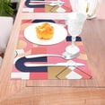 thumbnail image 5 of XMXT 6 Pcs PVC Woven Placemats, Art Geometric Pink Print Stain Resistant Anti-Skid Place Mats for Dining Table, 12 x 18 inches, 5 of 6
