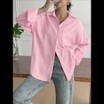 thumbnail image 4 of Camisas de Mujer con Botones, Camisas Formales A Rayas, Mangas Largas, Solapas, Camisas de Oficina, Blusas Polvo de L, 4 of 7