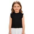 thumbnail image 5 of Jamsmile Toddlers Girls T-Shirts Knit Trim Sleeveless Tops Lightweight Summer Vests Edge Solid Color Knit Children Girls Tees, 5 of 5