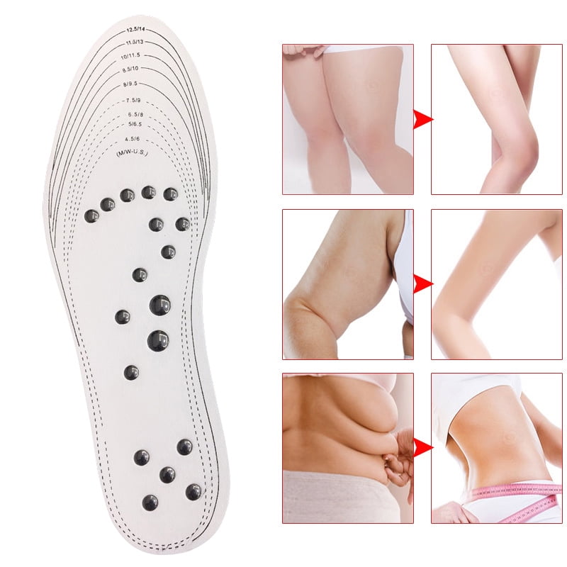 Magnetic Therapy Insoles Shoes Acupressure Slimming Foot Massager Weight Loss 