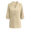 thumbnail image 6 of Zedker Dressy Tops for Women Business Casual Tops Summer Work Blouses 3/4 Sleeve Button Down Shirts Trendy 2026, 6 of 6
