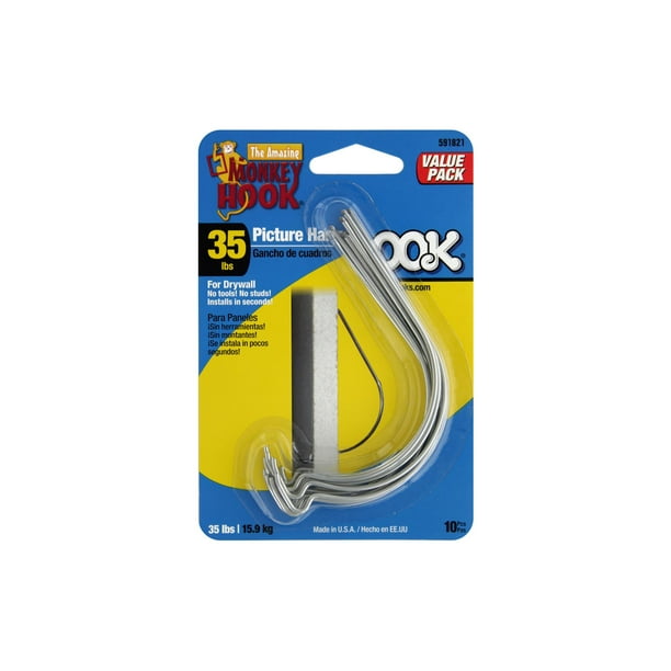 Hillman Picture Hanger 35lb Monkey Hook 10pc