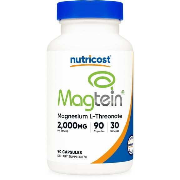 Nutricost Magtein Magnesium L-Threonate 2,000mg, 90 Capsules - Gluten Free, Vegetarian, 30 Servings