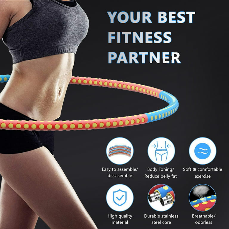 Altatac Fitness Hula Hoop with Jump Rope Exercise Detachable Hoop Removable Six-Section