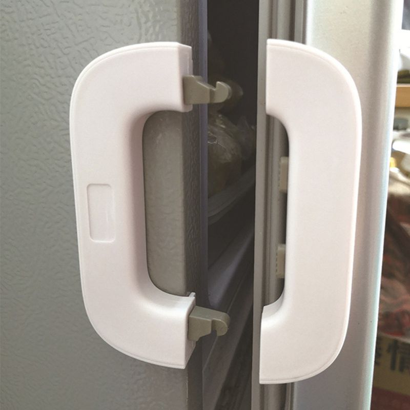 PWFE Refrigerator Fridge Freezer Door Lock Baby Safety Child Lock Latch Catch Toddler Kids Child Cabinet Fridge Locks Use Adhesive(White) - image 5 of 10
