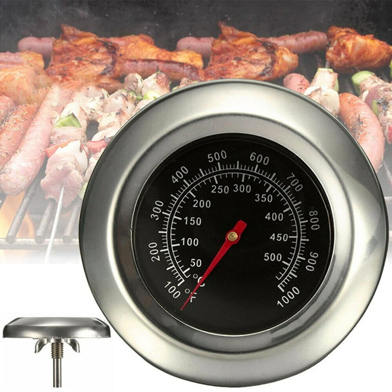 Gerich BBQ Grill Temperature Gauge Stainless Steel Grill Barbecue Charcoal  Grill Stainless Steel 50-400 Degrees Cooking Thermometer for Oven Grill  Silver 