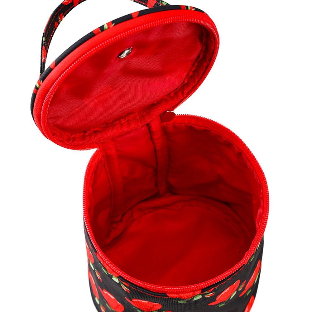 Empty Small Yarn Storage Organizer Bag, Portable Yarn Storage Bag, Round Knitting Bag, Zipper Crochet Bags Knitting Organizers Handbag for Yarns Sewing Tools